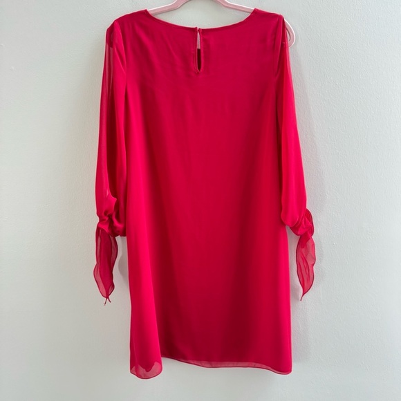 Max Studio Red Sheer Sleeve Shift Dress - Picture 2 of 4